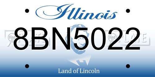 8BN5022 Illinois License Plate