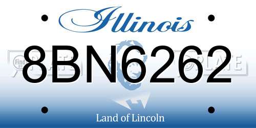 8BN6262 Illinois License Plate