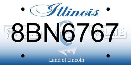 8BN6767 Illinois License Plate