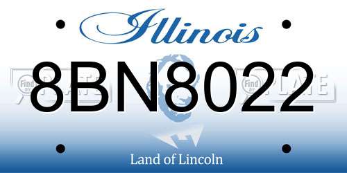 8BN8022 Illinois License Plate