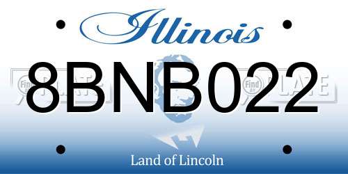 8BNB022 Illinois License Plate
