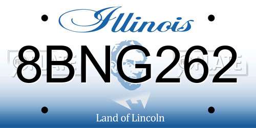 8BNG262 Illinois License Plate