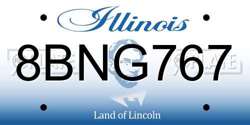 8BNG767 Illinois License Plate
