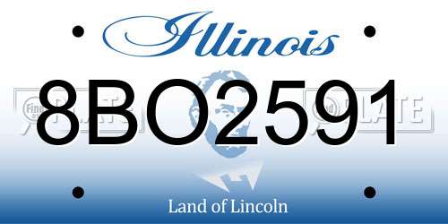 8BO2591 Illinois License Plate