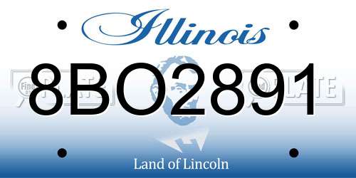 8BO2891 Illinois License Plate
