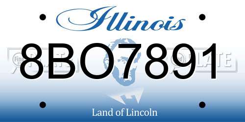 8BO7891 Illinois License Plate