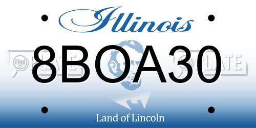8BOA30 Illinois License Plate