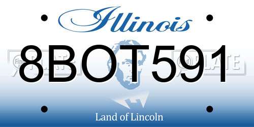 8BOT591 Illinois License Plate