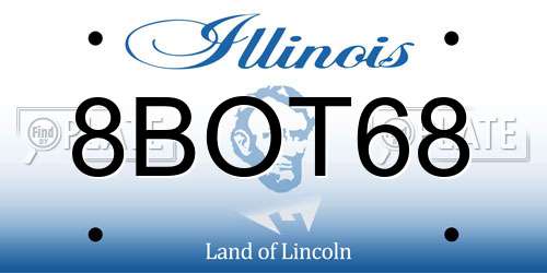 8BOT68 Illinois License Plate