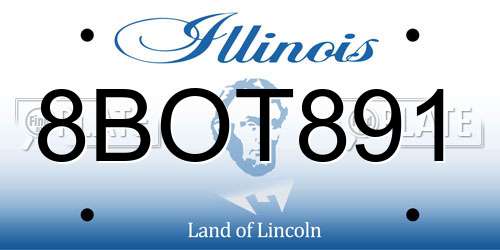 8BOT891 Illinois License Plate