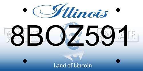 8BOZ591 Illinois License Plate