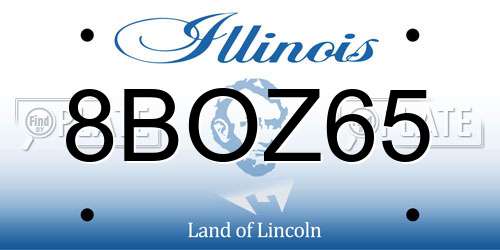 8BOZ65 Illinois License Plate