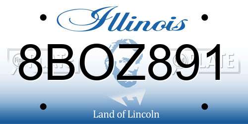 8BOZ891 Illinois License Plate