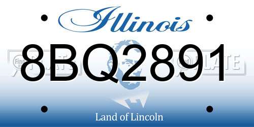 8BQ2891 Illinois License Plate