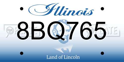 8BQ765 Illinois License Plate