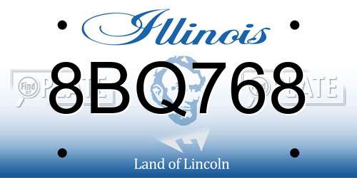 8BQ768 Illinois License Plate