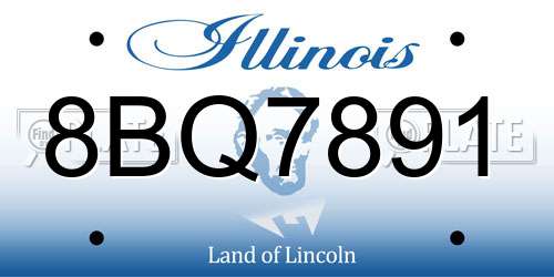 8BQ7891 Illinois License Plate