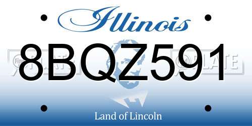 8BQZ591 Illinois License Plate