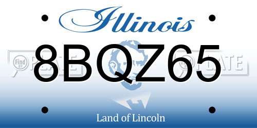 8BQZ65 Illinois License Plate