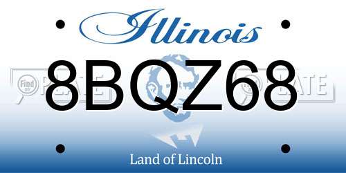 8BQZ68 Illinois License Plate