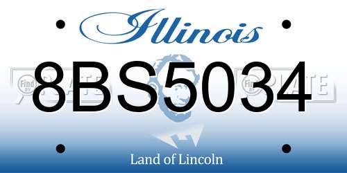 8BS5034 Illinois License Plate