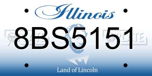 8BS5151 Illinois License Plate