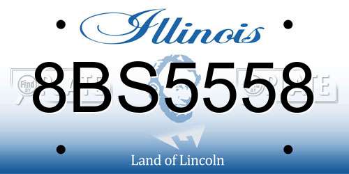 8BS5558 Illinois License Plate