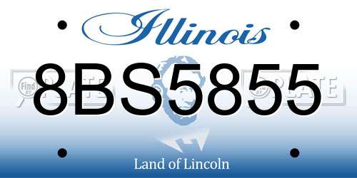 8BS5855 Illinois License Plate