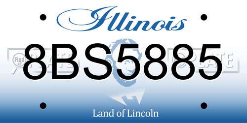 8BS5885 Illinois License Plate