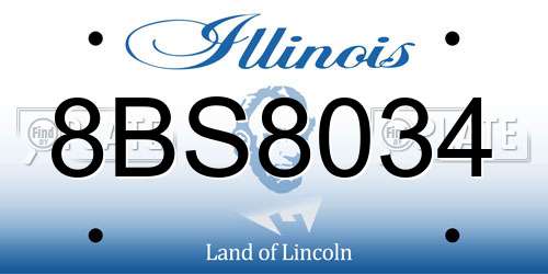 8BS8034 Illinois License Plate