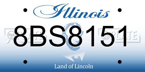 8BS8151 Illinois License Plate
