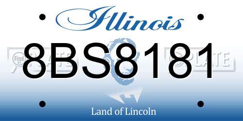 8BS8181 Illinois License Plate