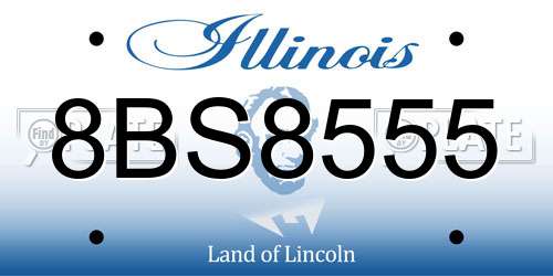 8BS8555 Illinois License Plate