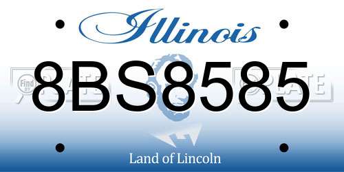 8BS8585 Illinois License Plate