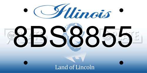 8BS8855 Illinois License Plate