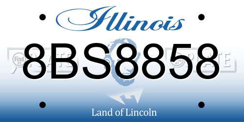 8BS8858 Illinois License Plate