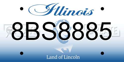 8BS8885 Illinois License Plate