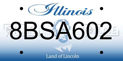 8BSA602 Illinois License Plate