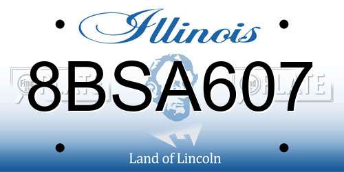 8BSA607 Illinois License Plate