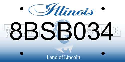 8BSB034 Illinois License Plate