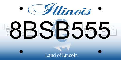 8BSB555 Illinois License Plate