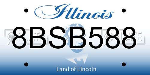 8BSB588 Illinois License Plate