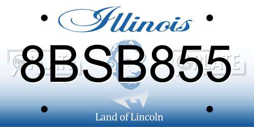 8BSB855 Illinois License Plate
