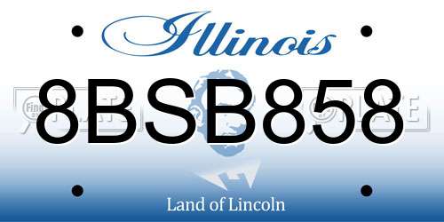8BSB858 Illinois License Plate