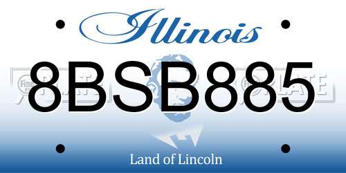 8BSB885 Illinois License Plate