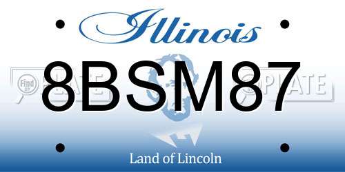 8BSM87 Illinois License Plate