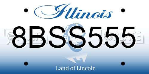 8BSS555 Illinois License Plate