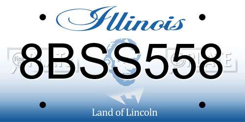 8BSS558 Illinois License Plate