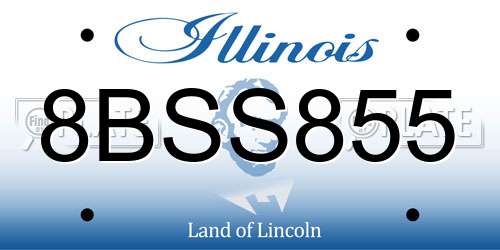 8BSS855 Illinois License Plate