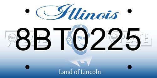 8BT0225 Illinois License Plate
